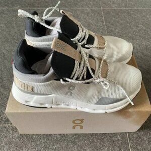 ON Running Cloud Cloudnova Women's White Sand Running Fashion Sneakers